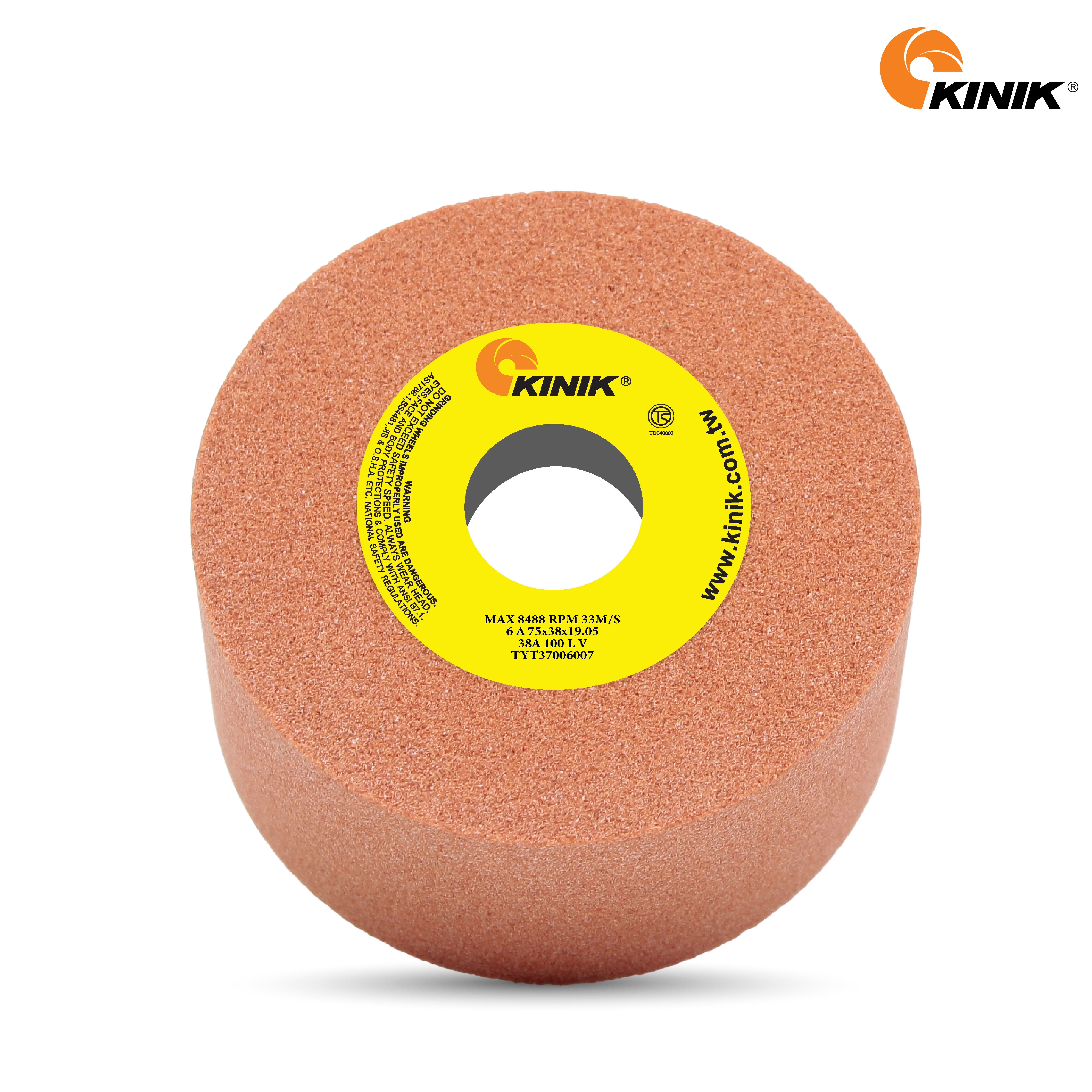 หินถ้วยตรง KINIK 38A100LV6A 75x38x19.05 mm.