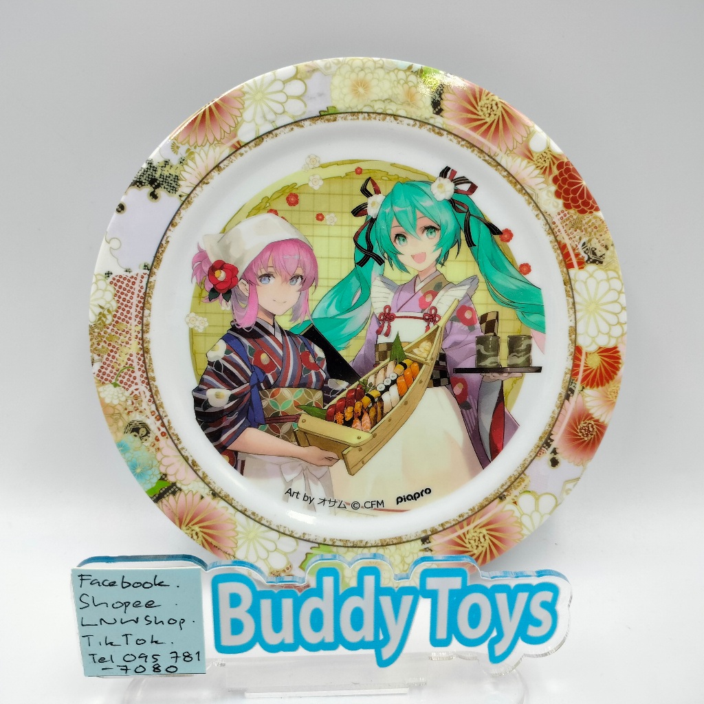 จานซูชิลายฮัทสึเนะ มิคุ&เมกุริเนะ ลูกะ Hatsune Miku & Megurine Luka - Sushi Plate -Sushi Cafe