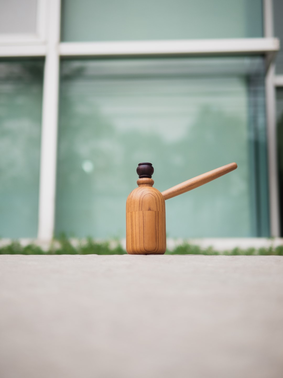 ตุ้งก่า บ้องไม้สัก ทรงกลม ไซส์ เล็ก -Teak wood bubbler - Mini - ไม่มีค่าจัดส่งเพิ่ม