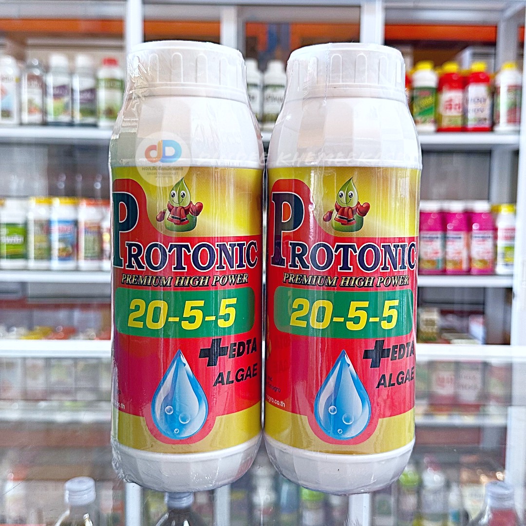 (ุชุด2ขวด) ปุ๋ยน้ำ 20-5-5 + EDTA Zn S ALGAE ปุ๋ยน้ำทางใบ ขนาด 1 ลิตร แตกใบอ่อน ยอดอ่อน ใบหนา ใบสมบูรณ์ บำรุงลูกเล็ก ต้นสมบูรณ์