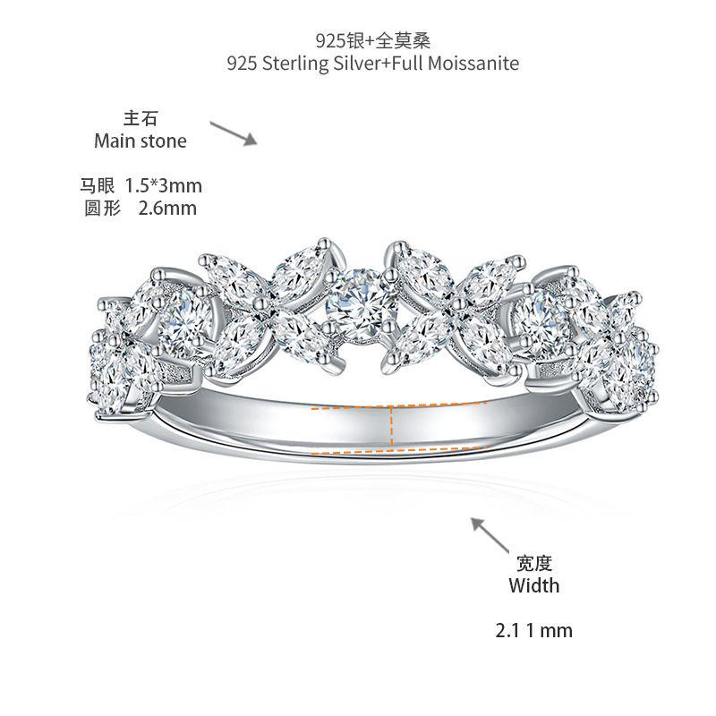 [สั่งผลิต] R2-0013-M แหวนเพชรโมซาไนท์ 1.13 กะรัต