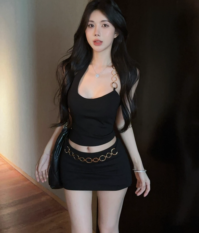 ชุดเซท เสื้อ+กระโปรง เซ็กซี่ CN5509 พร้อมส่งในไทย