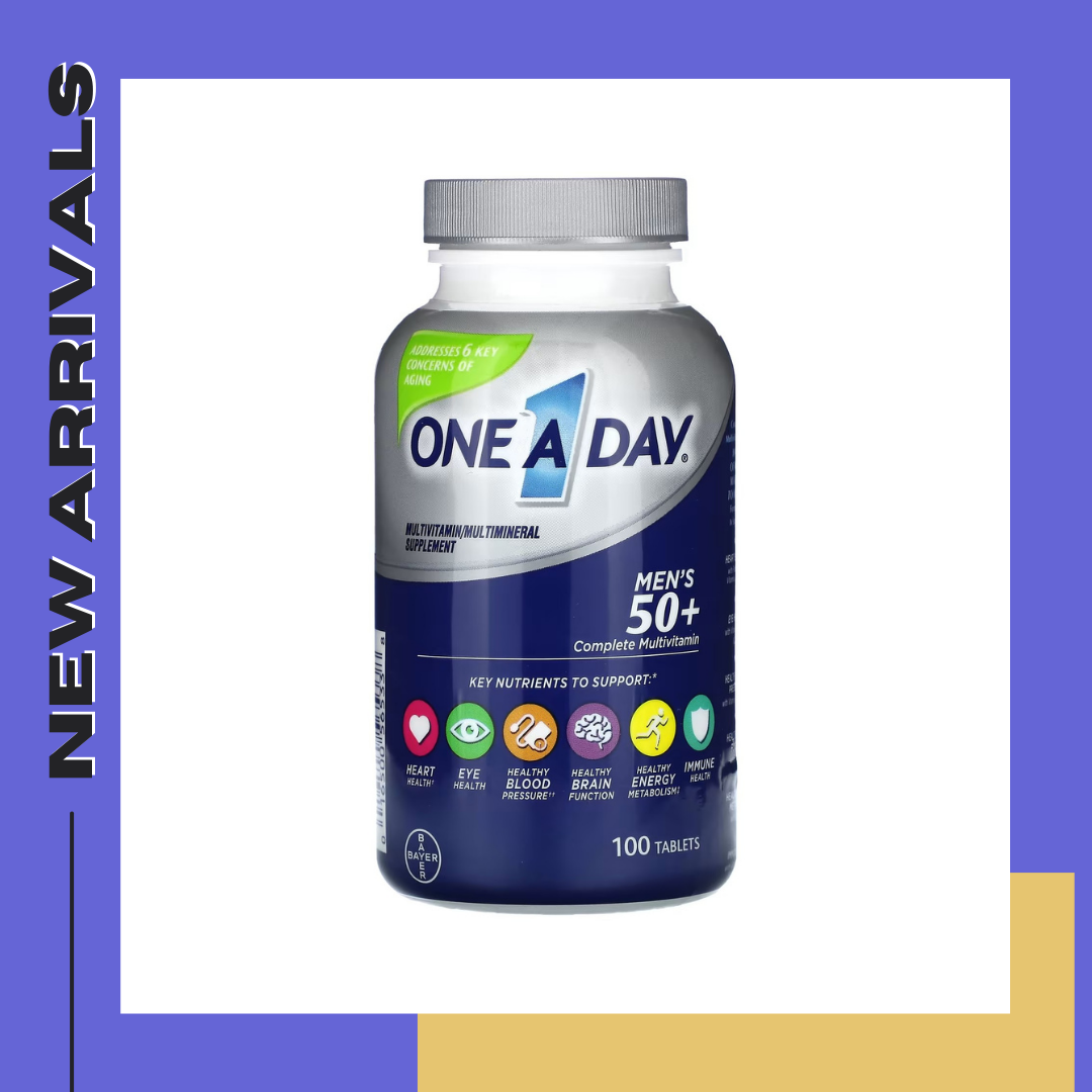 One-A-Day, Men's 50+, Complete Multivitamin/Multimineral Supplement, 100 Tablets