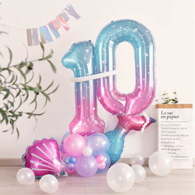 ลูกโป่งตัวเลข 0-9 สีพาสเทล ลูกโป่งฟอยล์ ลูกโป่งวันเกิด ปาร์ตี้เทศกาลต่างๆ PT009