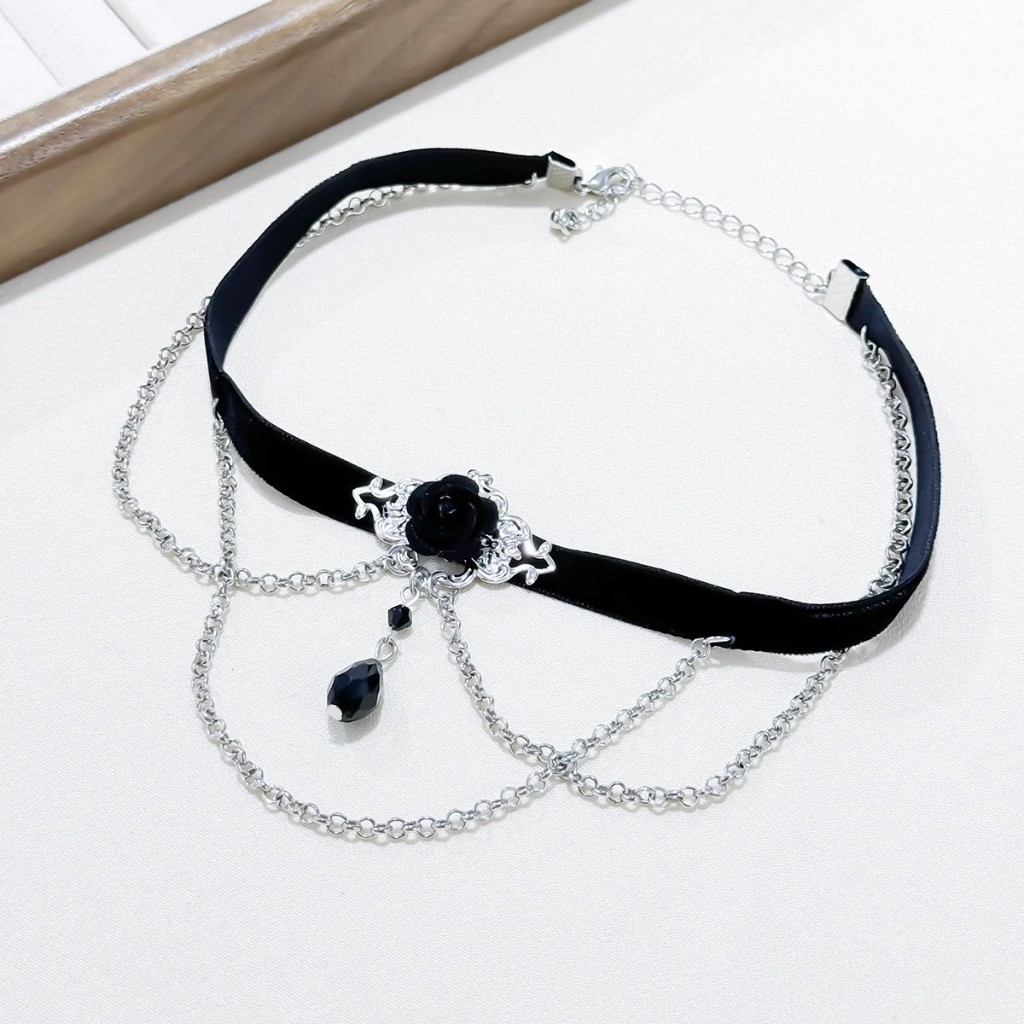 โชคเกอร์คอ ฮาโลวีน สร้อยคอ แฟชั่น สายฝอ เพิ่มความเซ็กซี่ rihv,lj'