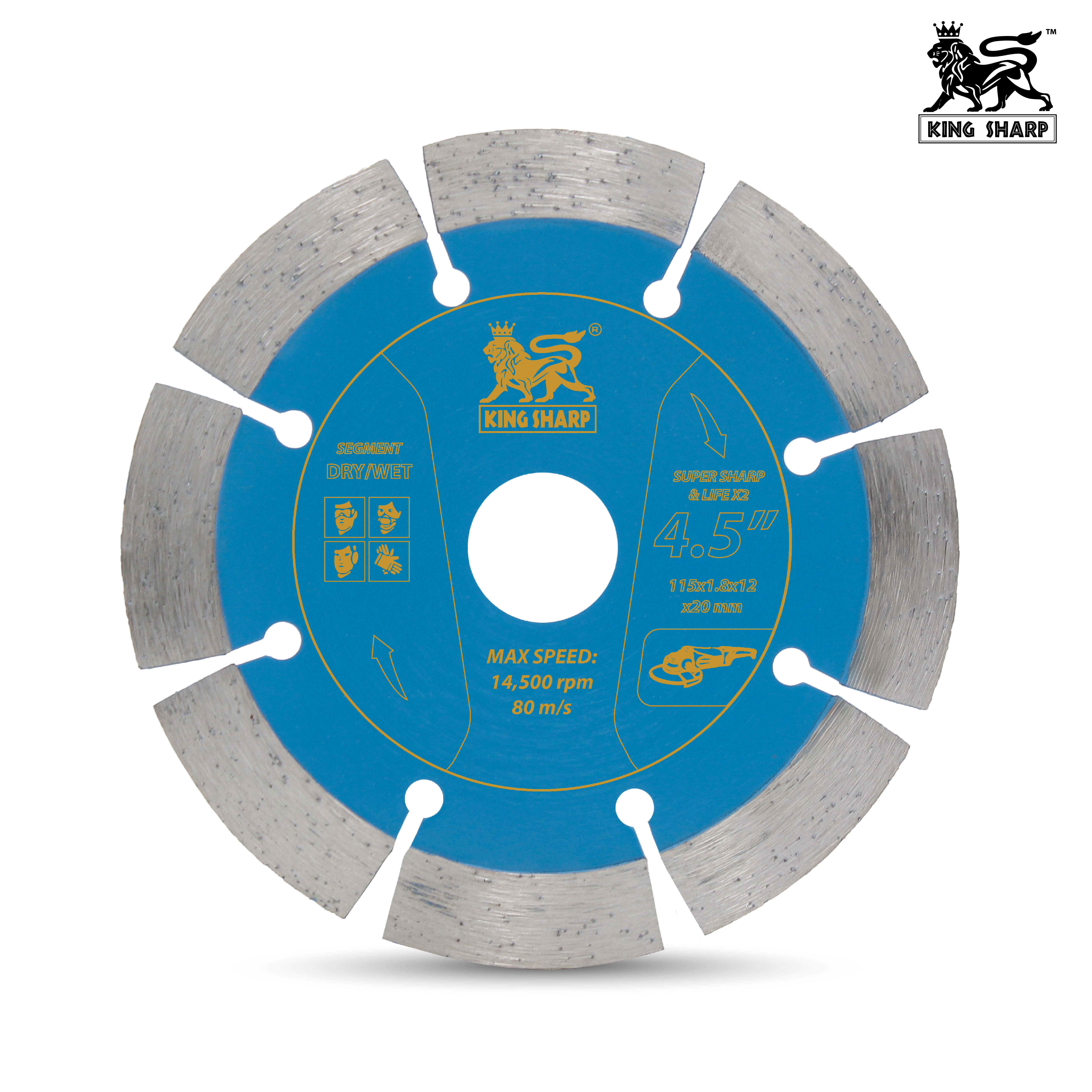 ใบเพชรตัดหิน KINGSHARP SEG-PRO 115x1.8x12x20 mm.