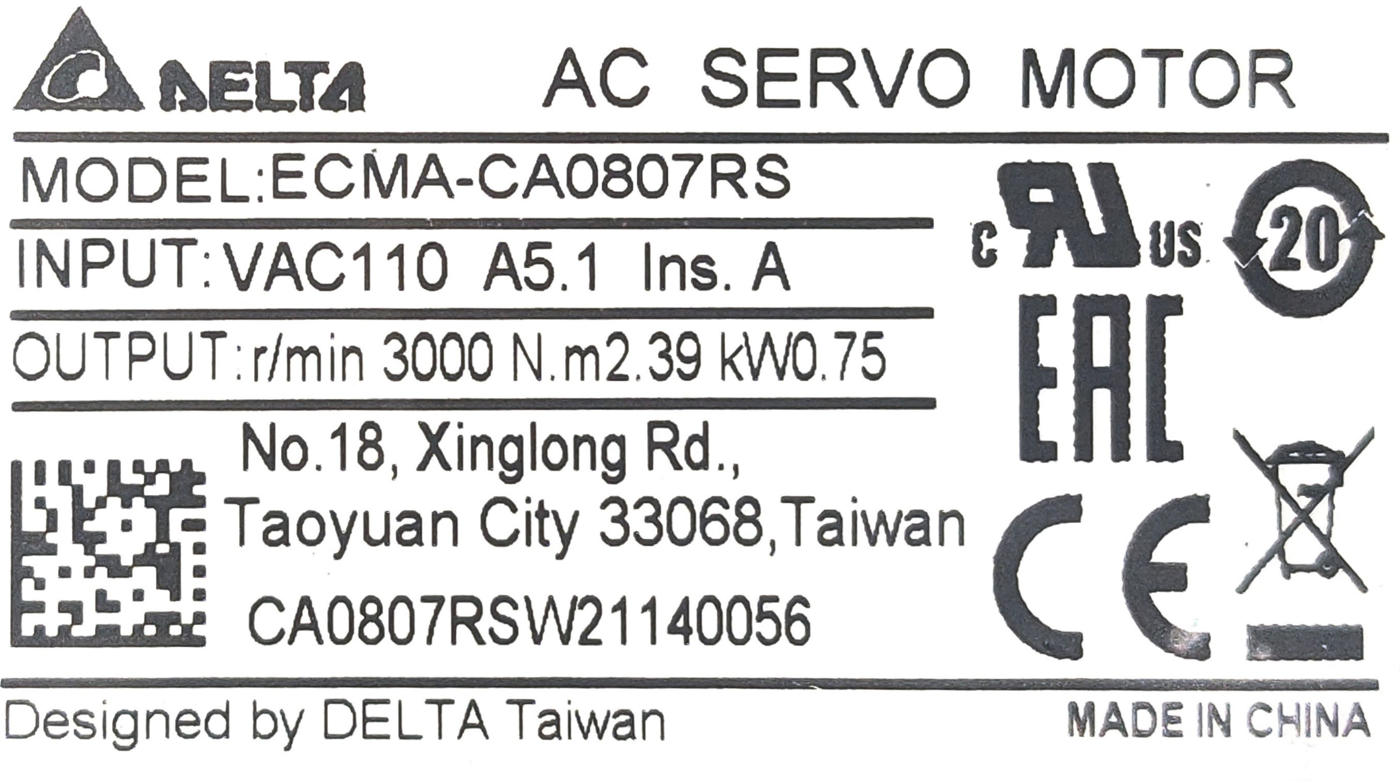 Servo Motor ECMA-CA0807RS