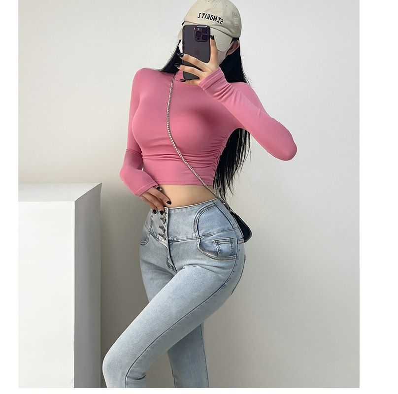 เสื้อยืดแขนยาว คอสูง เสื้อคอเต่า เข้ารูป CN2259