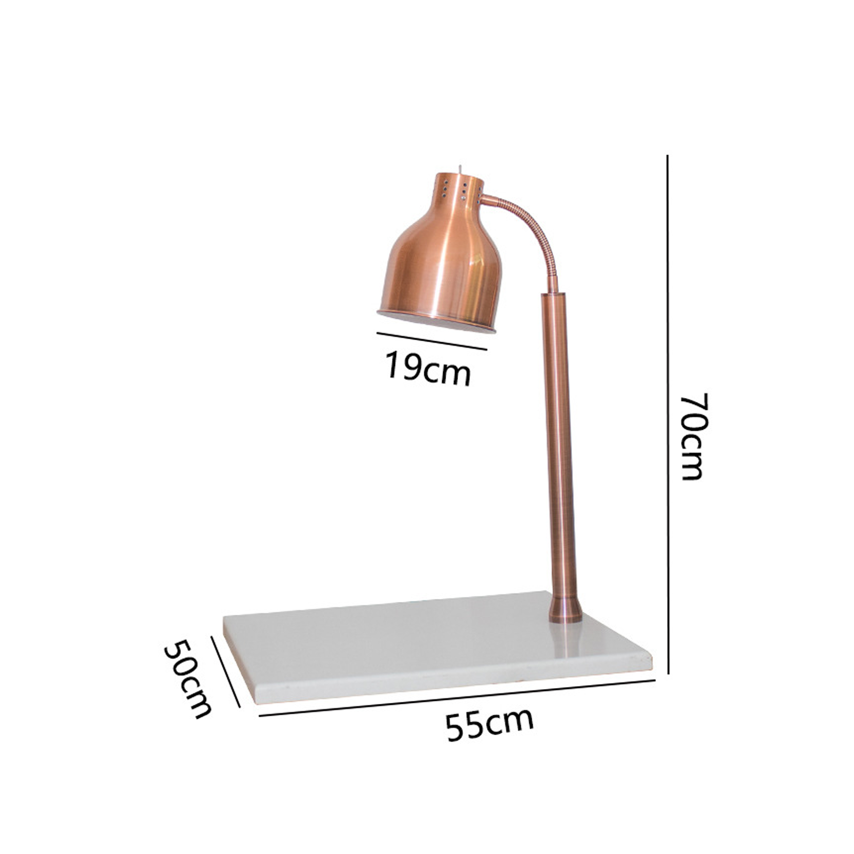 โคมไฟตั้งโต๊ะอุ่นอาหาร Table Heating lamp Food Buffet (Adjustable), Metal + marble E27x1 Max 300W (BF06)