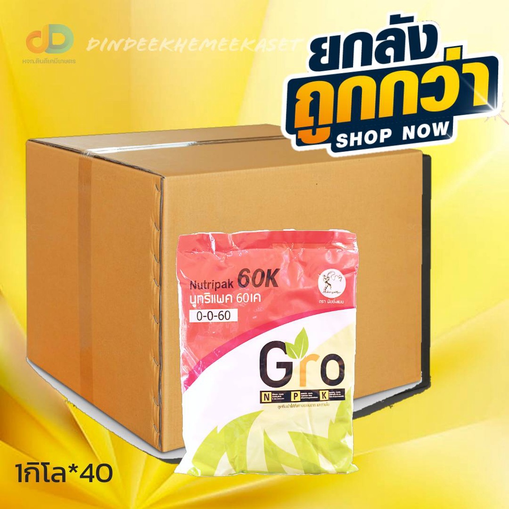 ยกลัง40กิโล) ปุ๋ยเกล็ด 0-0-60 นูทริแพค60เค ขนาด 1 กิโลกรัม เร่งแป้ง เร่งขนาด เร่งน้ำหนัก ตรา ฟิชชิ่งแมน