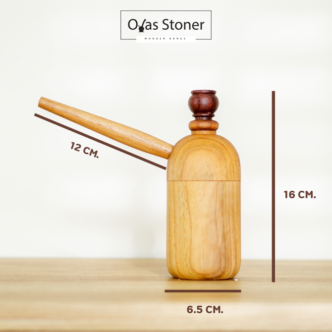 ตุ้งก่า บ้องไม้สัก กลม ไซส์กลาง - Bubbler Medium - ไม่มีค่าจัดส่งเพิ่ม
