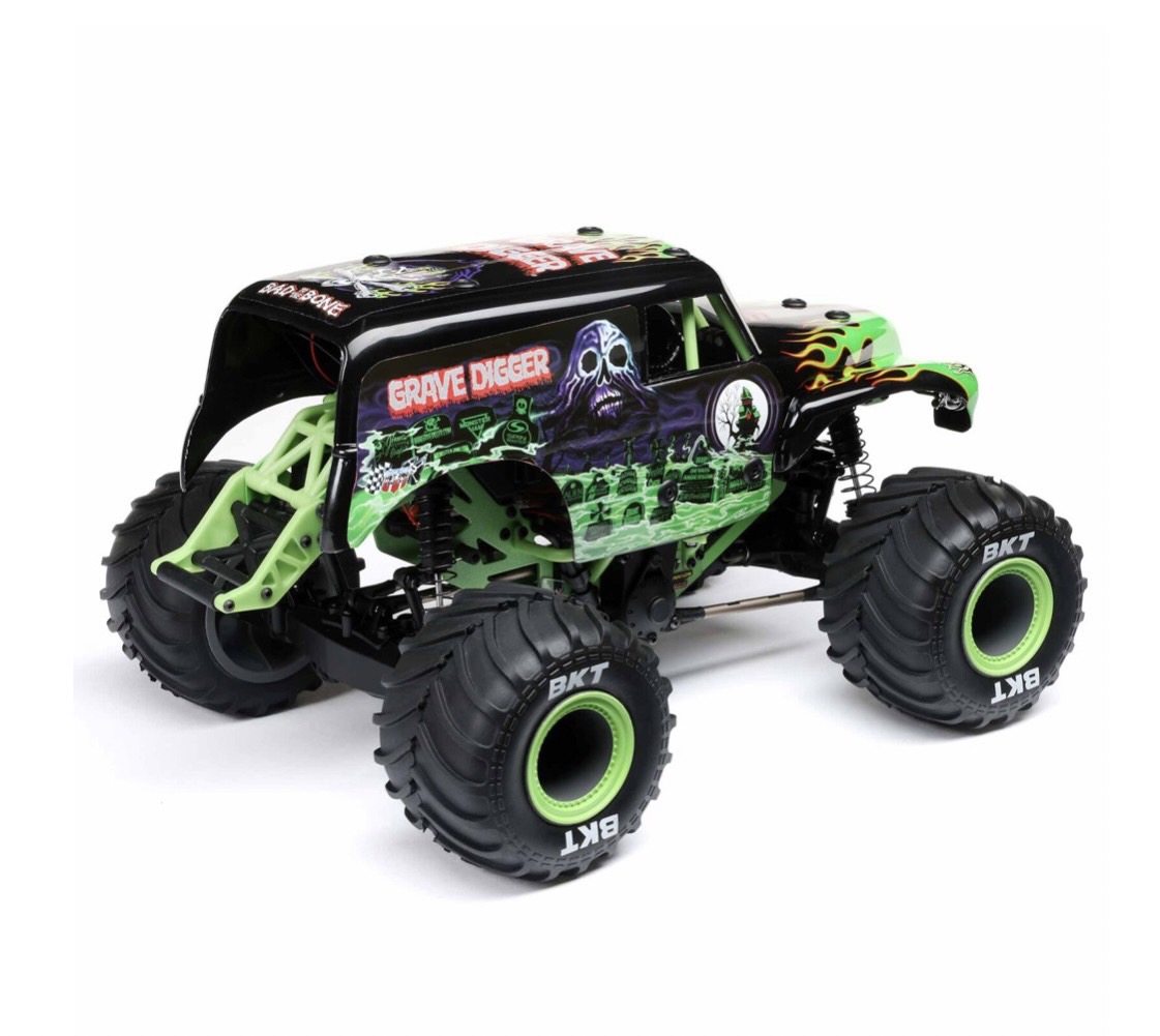 LOS01026T1 1/18 Mini LMT Grave Digger 2S 4X4 RTR Brushed Monster Truck (Battery & Charger Included