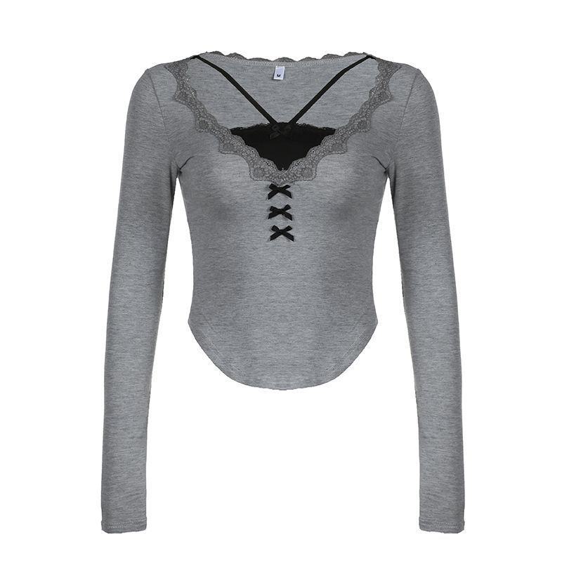 เสื้อครอป สไตล์เกาหลี รุ่นแขนยาว รหัส CN2745