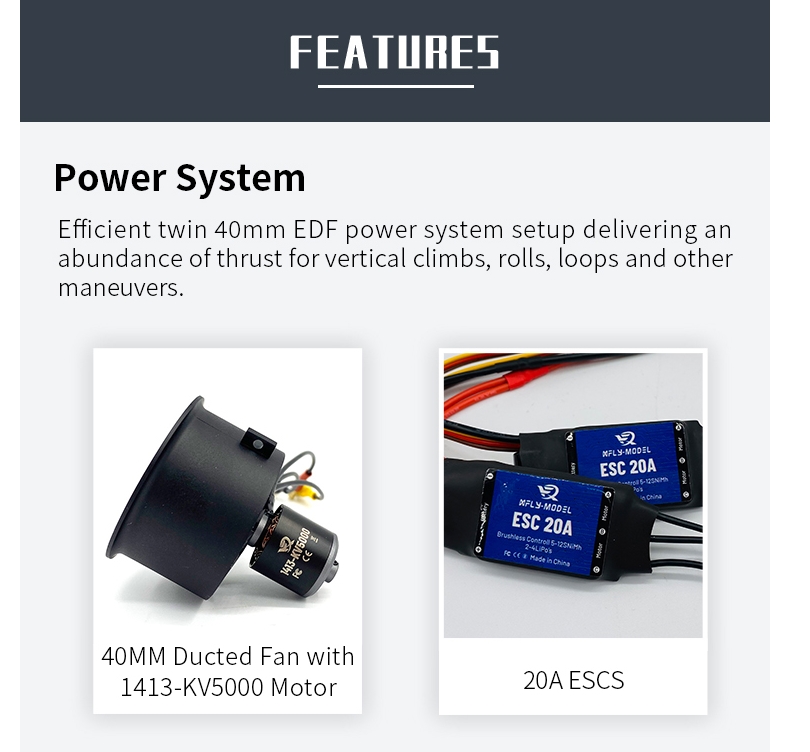 XFly Twinliner Twin 40MM EDF Jet [ในชุดไม่รวม รีโมท และ แบต]