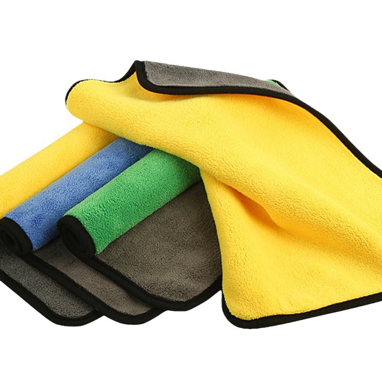 ผ้าเช็ดสองด้านหนาดูดซับน้ำ ผ้าเช็ดทำความสะอาดรถยนต์ ผ้าอเนกประสงค์