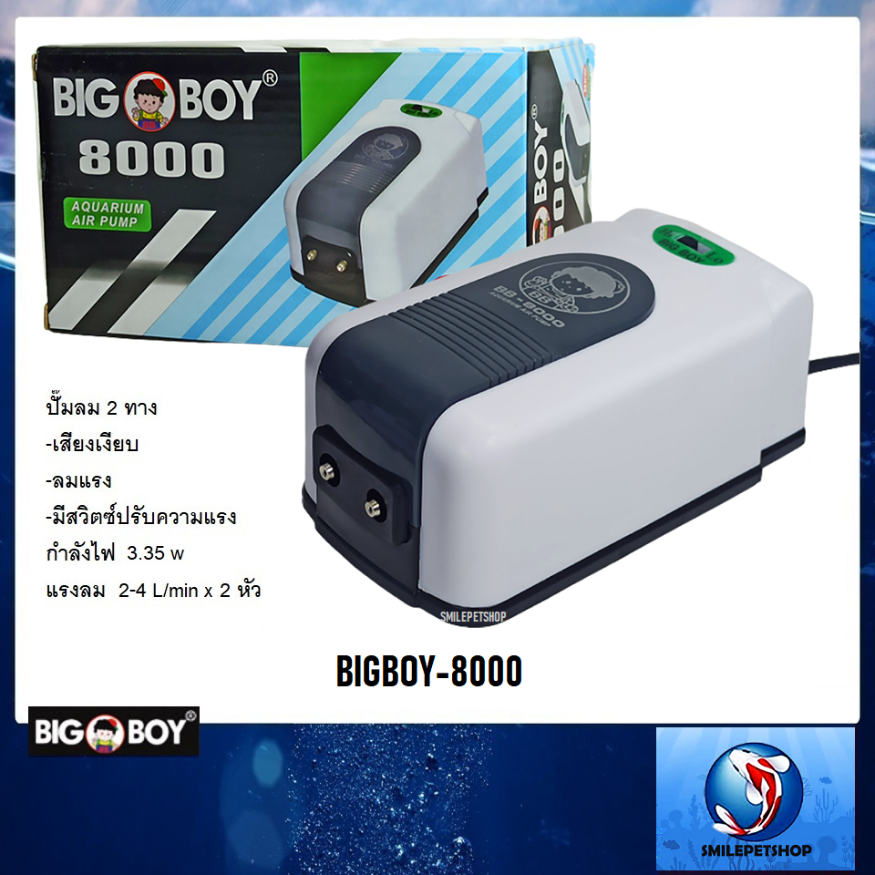 Bigboy-8000 (ปั๊มลม 2 ทาง เสียงเงียบ ปรับความแรงได้)