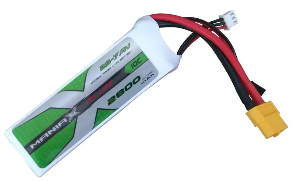 Maniax 2S 7.4V 2800mah 30C XT60 แบตสำหรับรีโมท และ ใช้เลี้ยงรีซีฟ