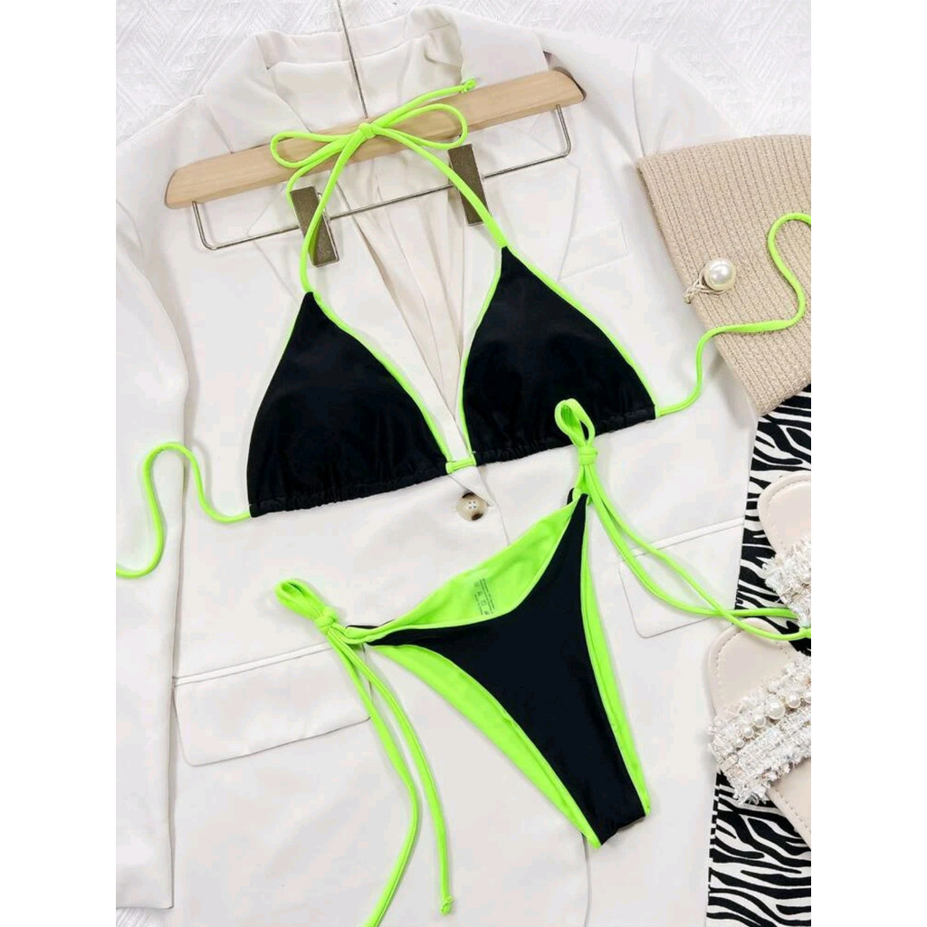 บิกินี่ แฟชั่น เซ็กซี่ ชุดว่ายน้ำบิกินี่ สีจี๊ด SW063 / SW064