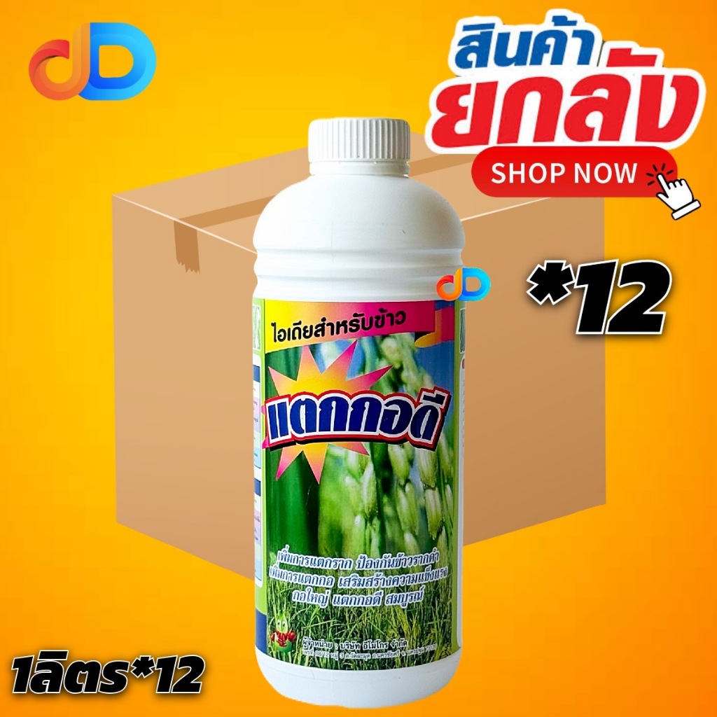 (ยกลัง 12 ขวด) ไอเดียสำหรับข้าว แตกกอดี ขนาด 1 ลิตร เพิ่มการแตกราก เพิ่มการแตกกอ กอใหญ่ แตกดี