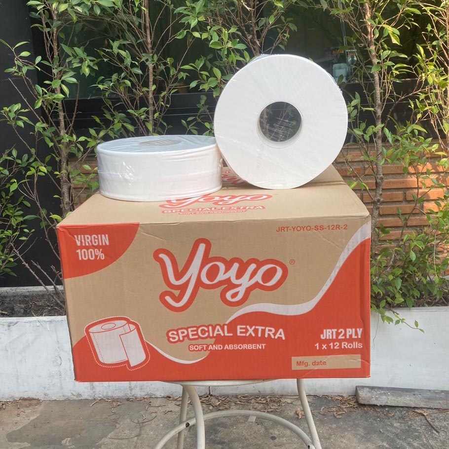 กระดาษชำระม้วนใหญ่ JRT YOYO 2 ชั้น