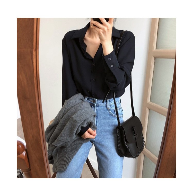 เชิ้ตดำ เสื้อเชิ๊ต รุ่นกระเป๋าหน้า รหัส TS904