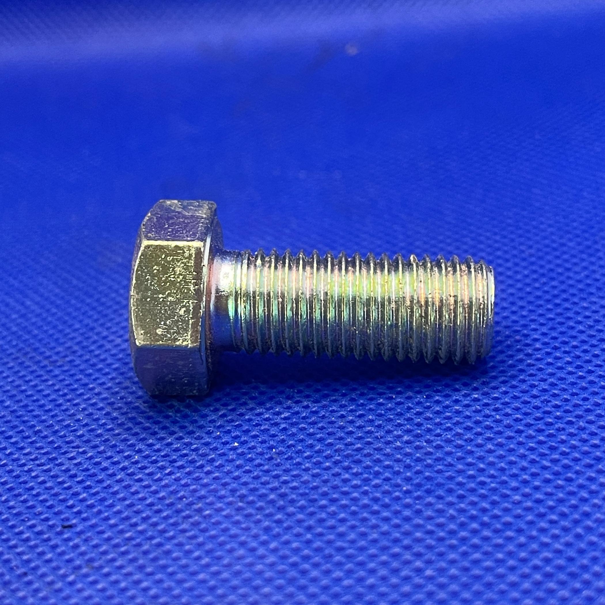 (6 ชิ้น) สกรูหัวเหลี่ยมมิลขาว M12x30mm เกลียว 1.5 เกลียวตลอด เกรด 8.8 ชุบซิงค์