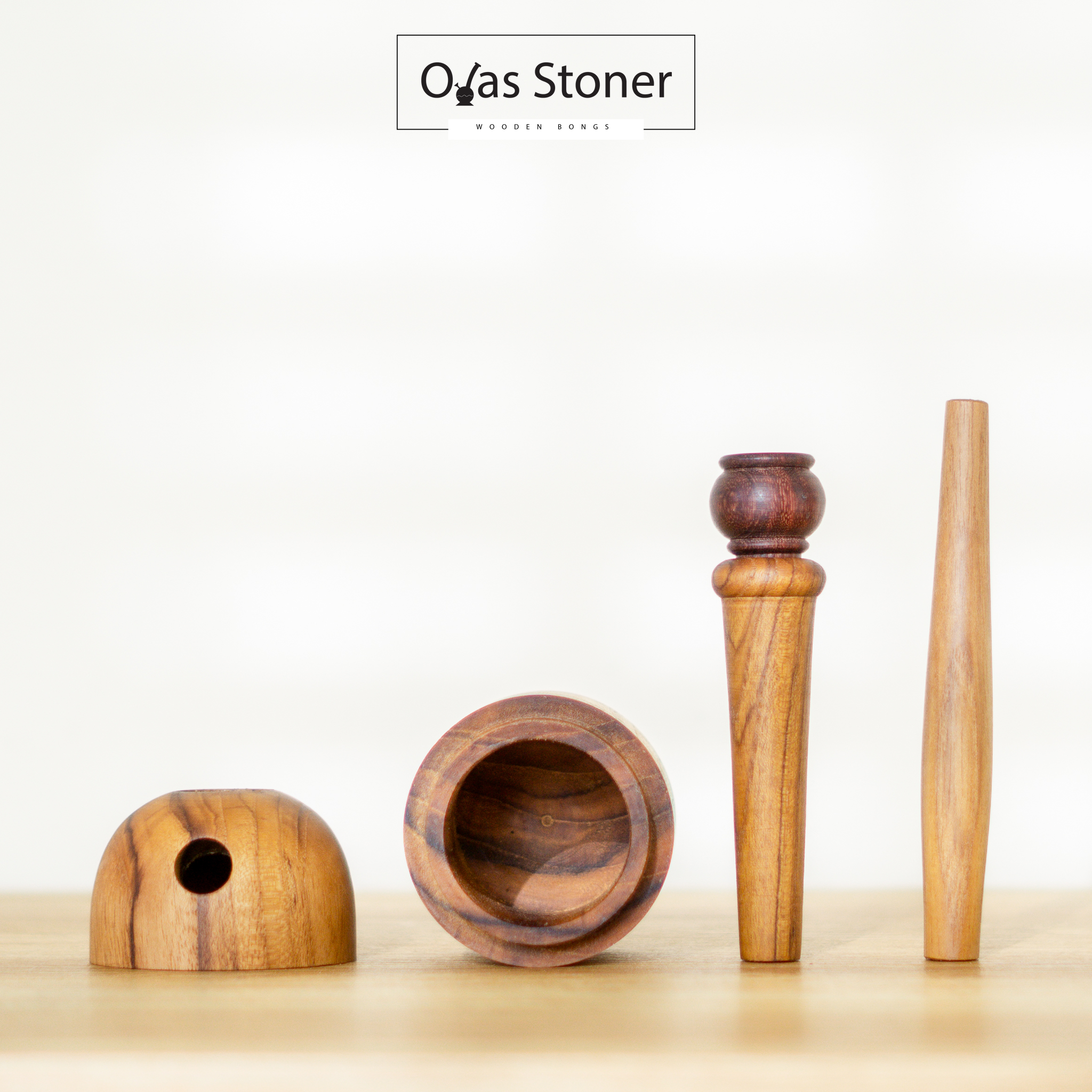 ตุ้งก่า บ้องไม้สัก ทรงกลม ไซส์ เล็ก -Teak wood bubbler - Mini - ไม่มีค่าจัดส่งเพิ่ม