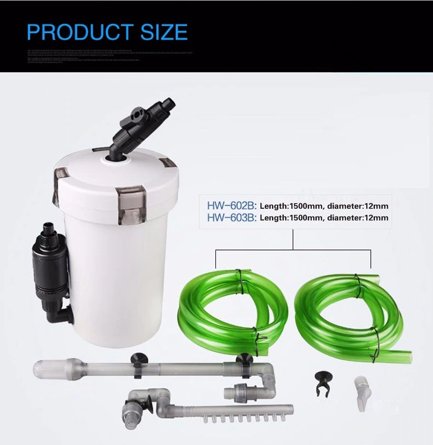 SUNSUN HW-603B(กรองนอกตู้ กรองน้ำได้ใสสะอาด พร้อมอุปกรณ์กรองและปั๊มน้ำพร้อมใช้งาน)