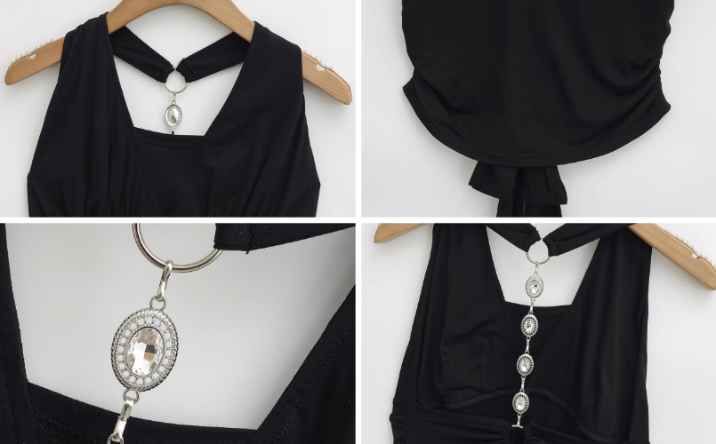 เสื้อคล้องคอ โชวหลังเซ็กซี่ CN5508 พร้อมส่งในไทย