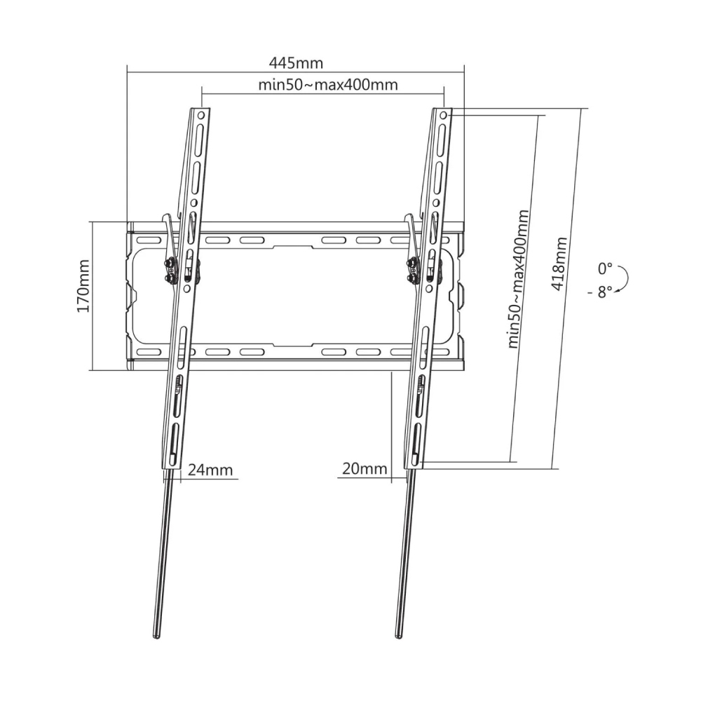 Manhattan รุ่น 462402 ขาแขวนทีวีติดผนัง 32" to 70" Fixed TV Wall Mount TV Wall Mount (ปรับ ก้ม-เงยได้)