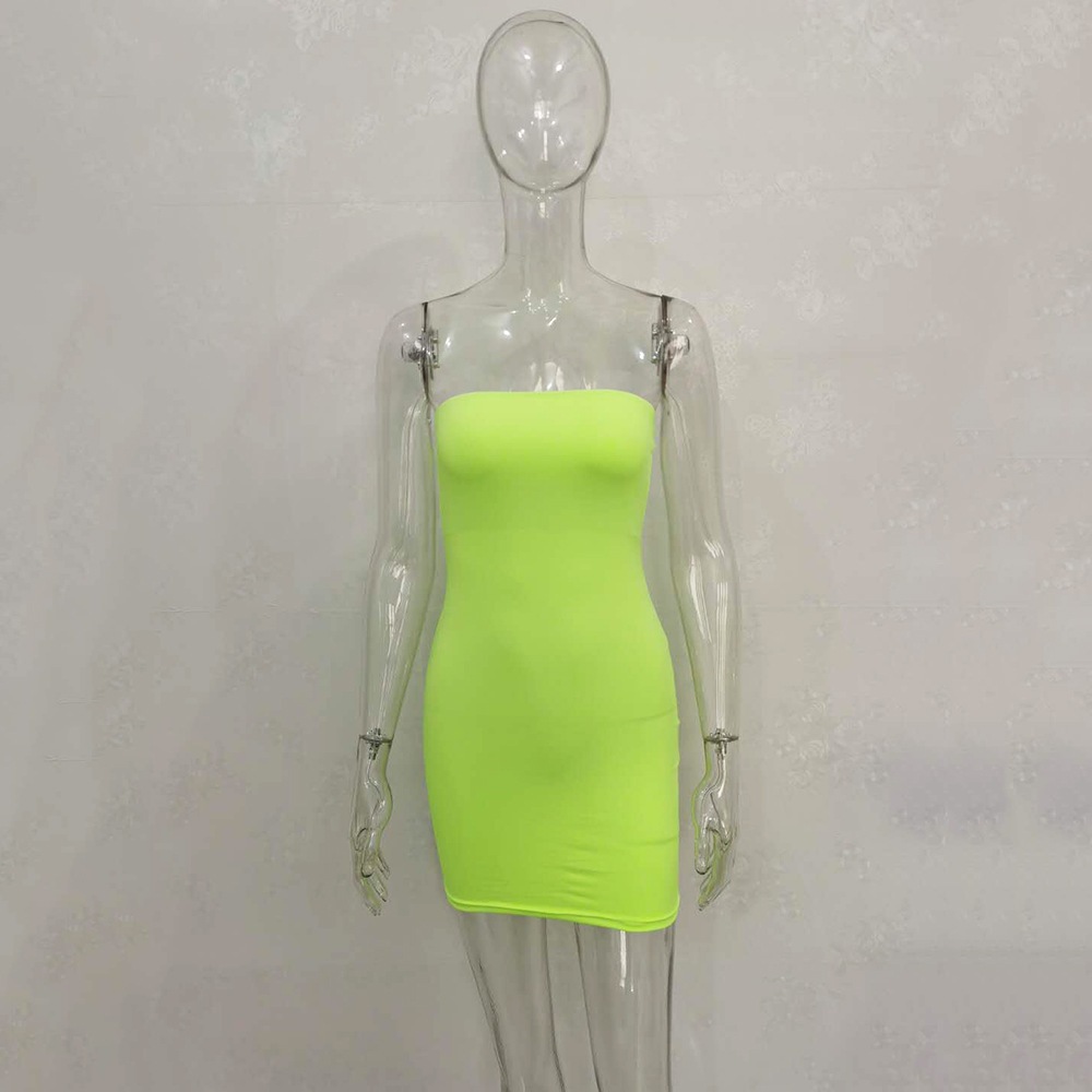 ชุดนีออน เดรสเกาะอก จั๊มกางเกง-เดรส พร้อมส่งในไทย