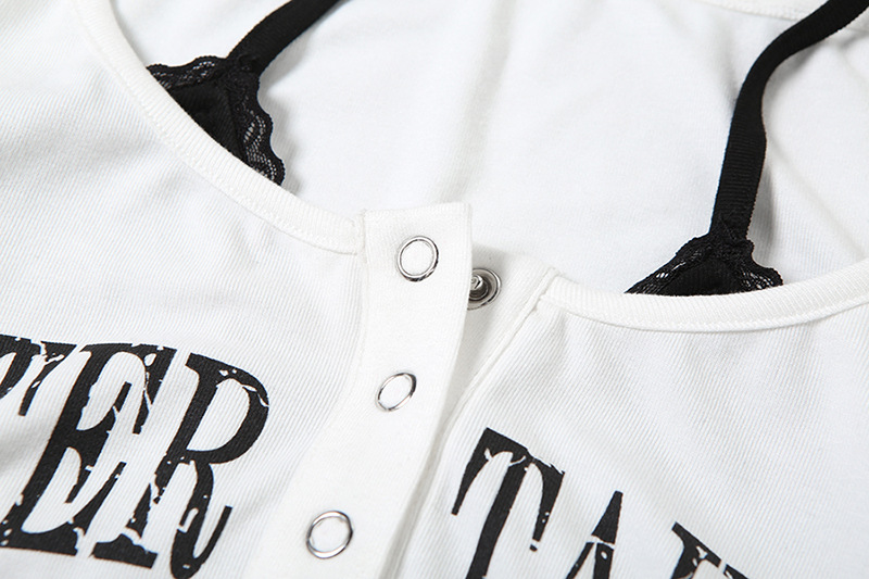 เสื้อครอป แขนยาว แต่งสายคล้องคอ CN59279 สินค้าพร้อมส่ง