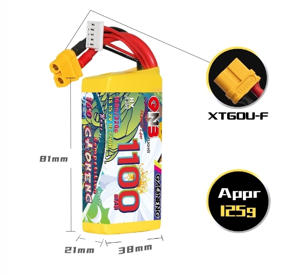 แบต GNB 4เซล 300-1200mah HV XT30 XT60 XT90 แบตสำหรับ RC รถ เรือ เครื่องบิน โดรน หุ่นยนต์ มีให้เลือกหลายขนาดความจุ