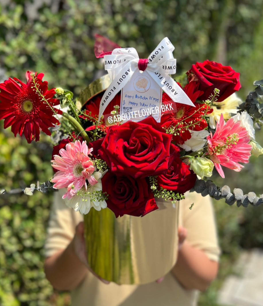 Fresh Flower Ecuador Box กล่องดอกกุหลาบเอกวาดอร์ สีแดง นำเข้า คัด Size พร้อมตกแต่ง สามารถเปลี่ยนสีได้