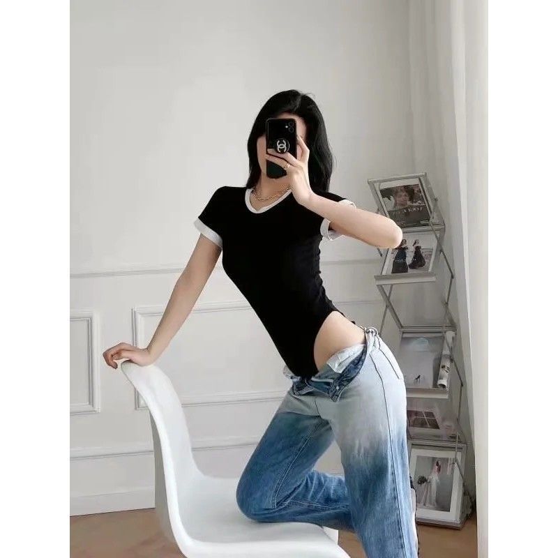 เสื้อยืดบอดี้สูท คอกลม CN1188 พร้อมส่งในไทย