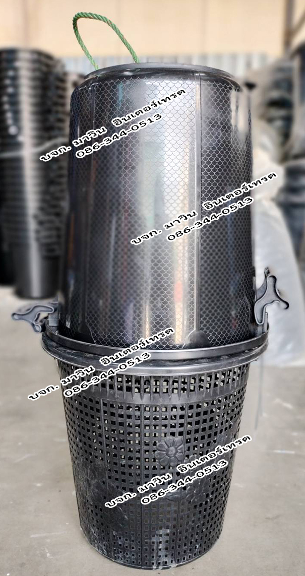 ถังขยะอินทรีย์ ถังขยะเปียกใส่เศษอาหาร ถังตัดก้น ถังโคน สีดำ และสีอื่นๆ พร้อมฝาปิด มีก๊อก