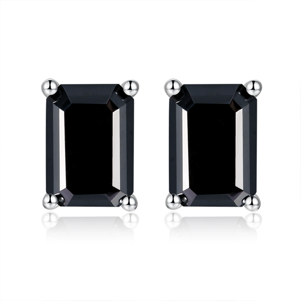 [สั่งผลิต] E3-0012-Black ต่างหูเพชรโมซาไนท์ 2 กะรัต