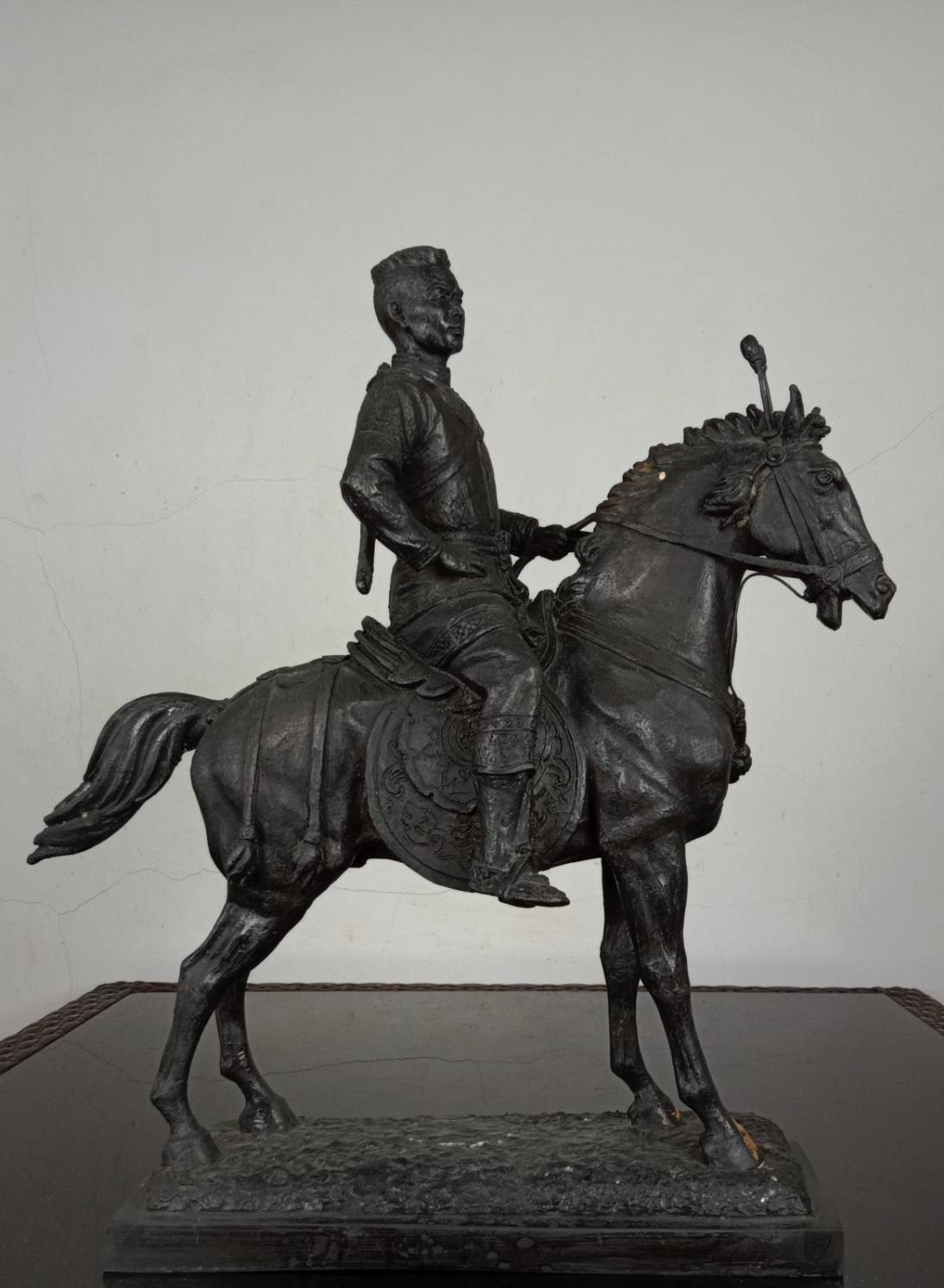 487.พระบรมรูปหล่อสมเด็จพระนเรศวรมหาราชทรงม้าศึก