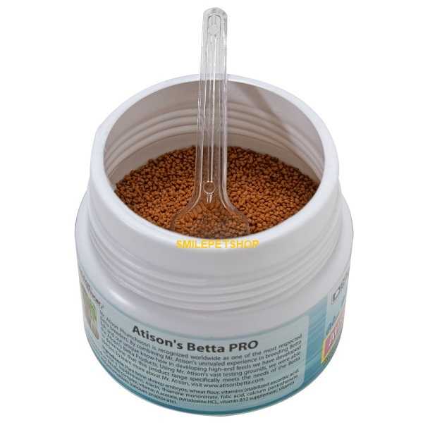 Ocean Nutrition Atison Betta PRO 75g (อาหารปลากัดสูตรเร่งสี เร่งโต ขวดชมพู)