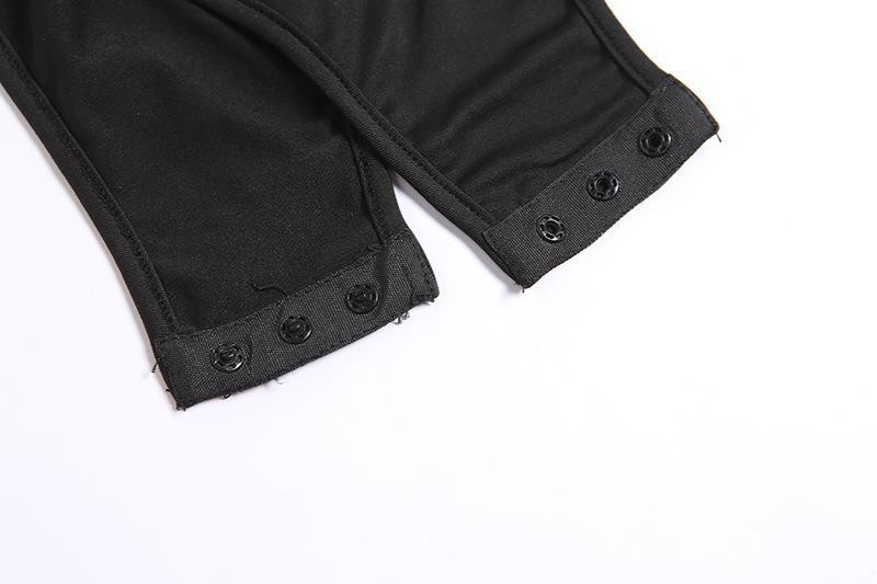 ชุดบอดี้สูท แขนยาว ซีทรู สายฝอ CN18088