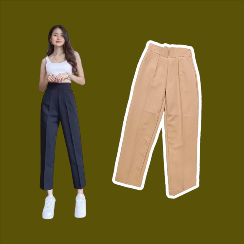 กางเกงขายาว ทรงกระบอก ซิบข้าง รุ่น CC