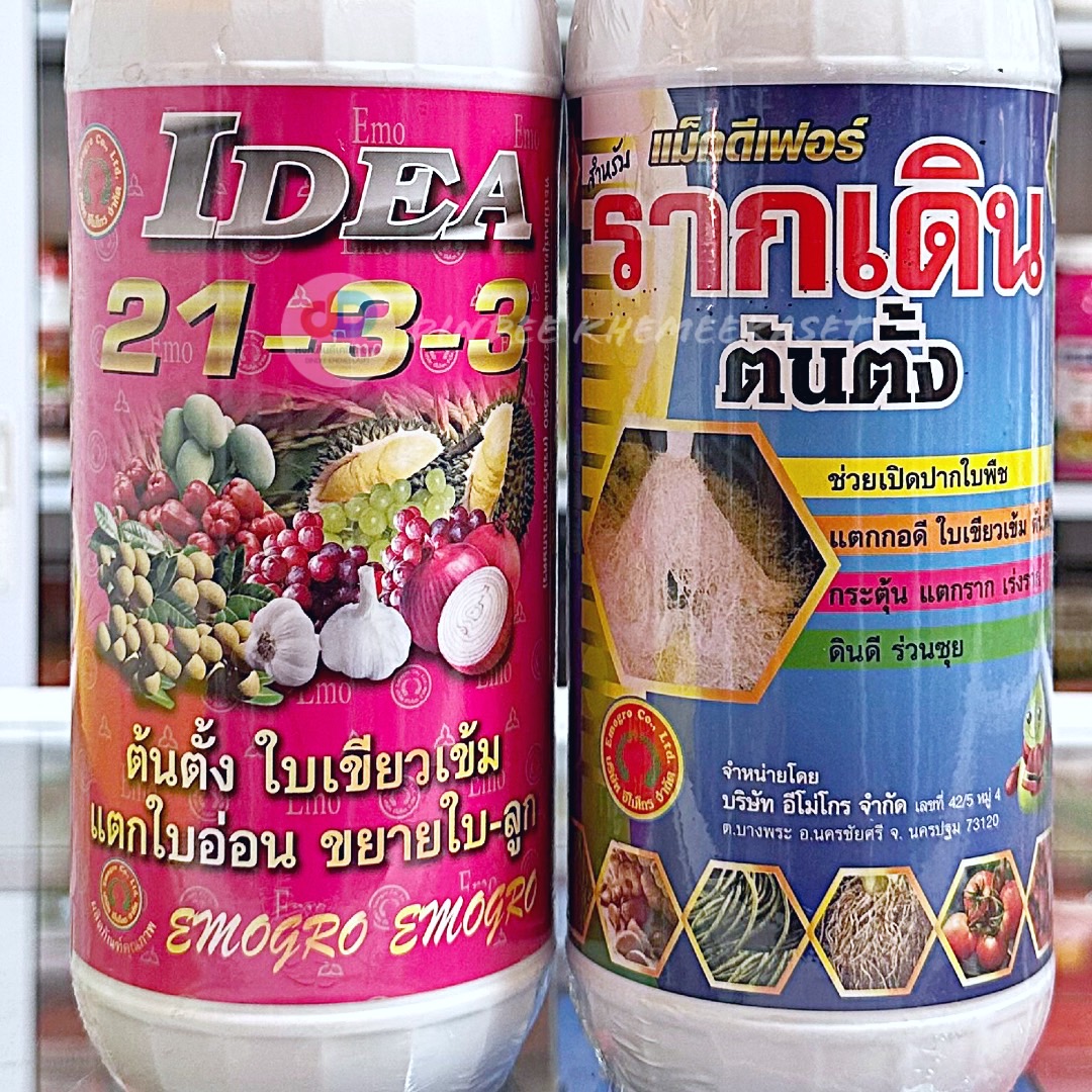 (ชุด2ขวด)ปุ๋ยน้ำ 21-3-3 ขนาด 1 ลิตร ต้นตั้ง แตกยอด อ่อนแตกใบอ่อน ขยายใบ+แม็กดีเฟอร์ #รากเดิน ตั้งต้น ขนาด 1 ลิตร