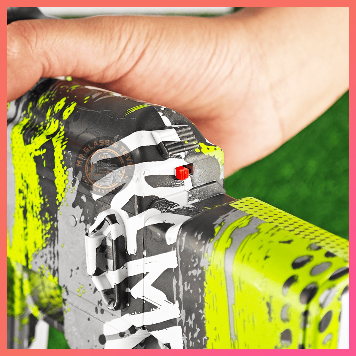 (01)AKM47 mini สีเขียวลายกราฟิกตี้ ปืนเจลไฟฟ้า