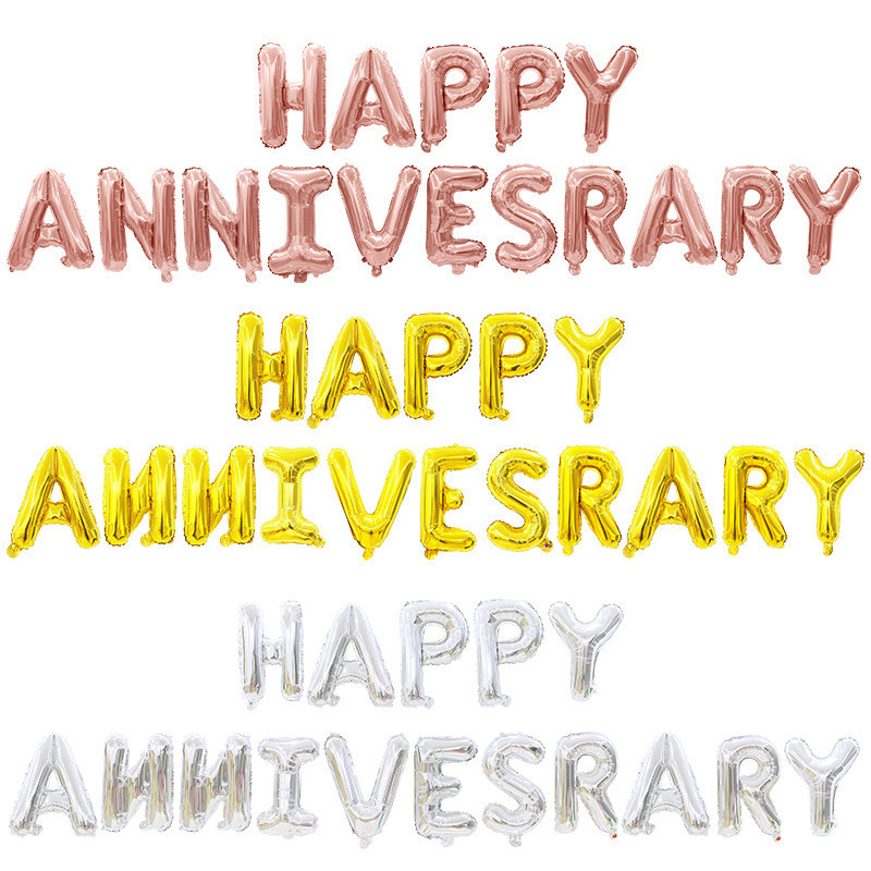 ลูกโป่งตัวอักษร Happy Annivesraryสุขสันต์วันครบรอบ