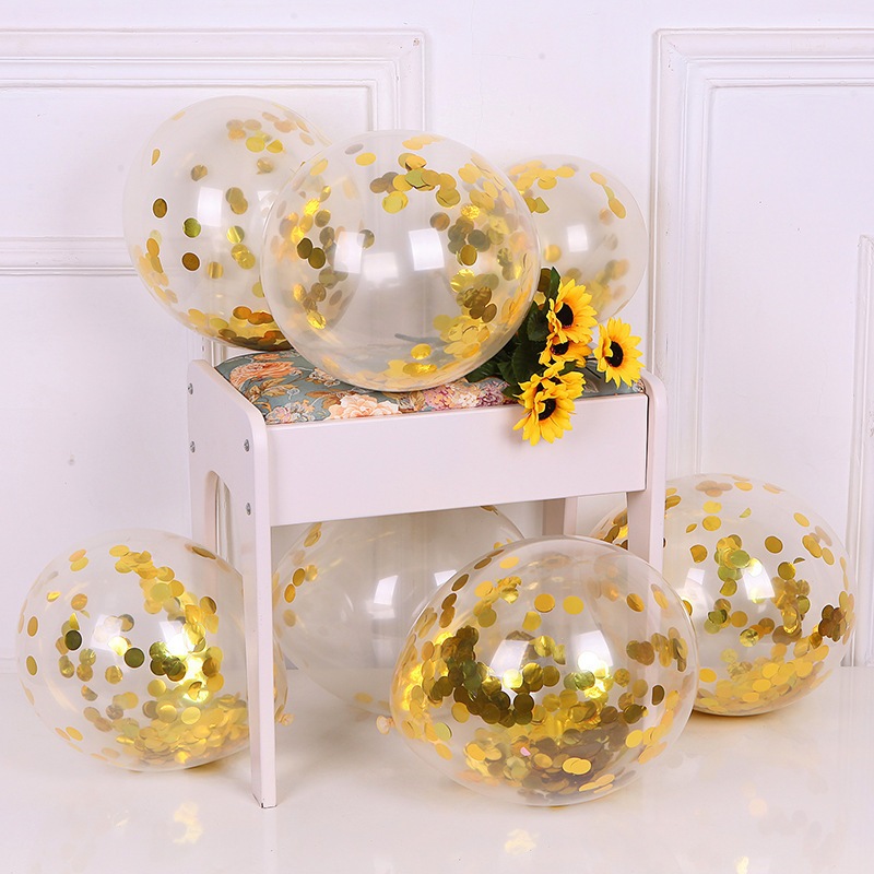 ลูกโป่งทรงกลมใส กลิตเตอร์ ลูกโป่งเฉลิมฉลอง 10 ชิ้น