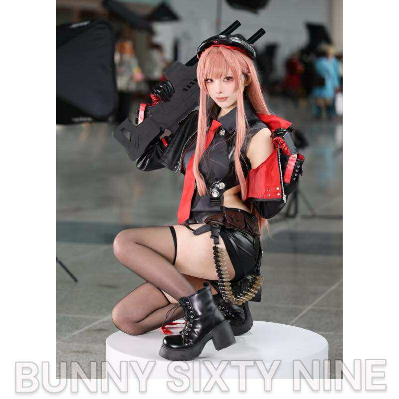 รองเท้าบูท ดำ/เบจ ถักเชื่อก ส้นสูง 3 นิ้ว พร้อมส่งในไทย