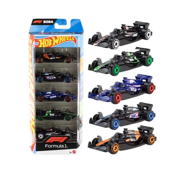 HOTWHEELS ชุดเซ็ตยานพาหนะของเล่น 5 คัน F1 รุ่น JGF58 หลากสี 1ชุด จะได้ 5คัน