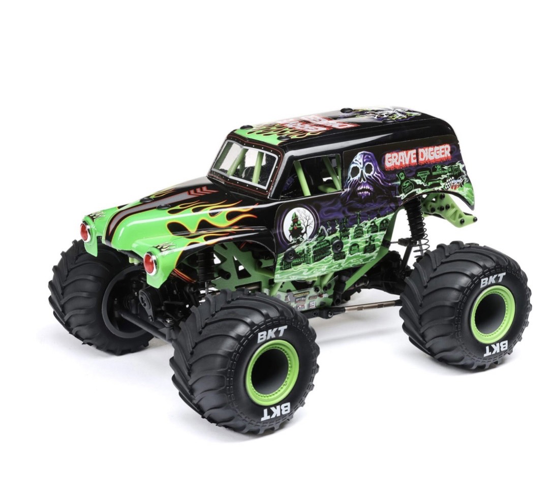LOS01026T1 1/18 Mini LMT Grave Digger 2S 4X4 RTR Brushed Monster Truck (Battery & Charger Included