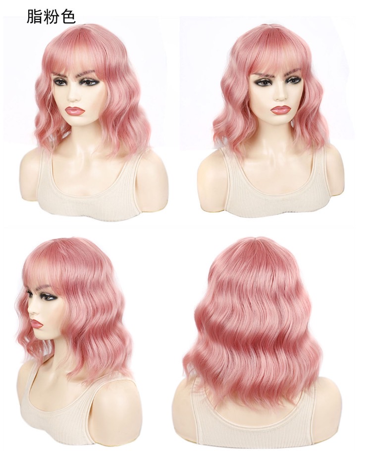 วิกทอเส้นไหมไฟเบอร์ วิกผม หยักสั้น พร้อมส่งในไทย