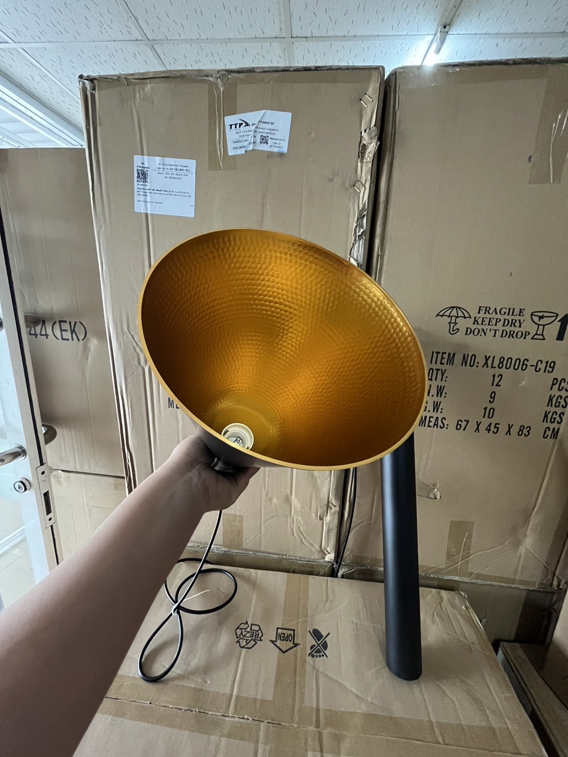 โคมไฟแขวนเพดาน Pendant Lamp Alminum Black LED E27x1 IP20